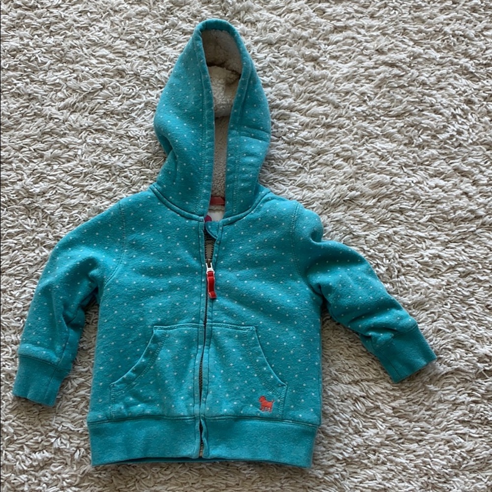 Girls Mini Boden Sherpa lined hoodie